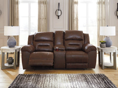 J&M Furniture - Ashley Furniture - Stoneland Power Reclining Loveseat with Console - DBL REC PWR Loveseat w/Console / Fossil - 3990596