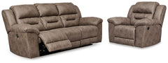 J&M Furniture - Ashley Furniture - Stoneland Power Reclining Sofa and Manual Recliner - Power Reclining Sofa and Manual Recliner - 39905U12