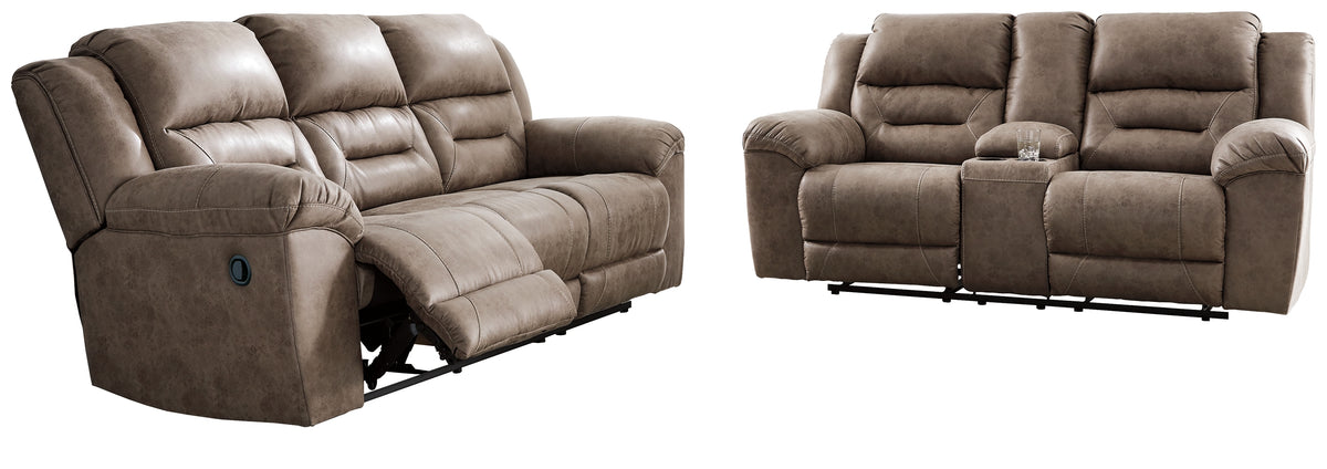 J&M Furniture - Ashley Furniture - Stoneland Reclining Sofa and Loveseat - Reclining Sofa and Loveseat - 39905U1