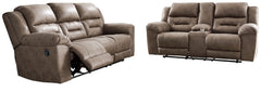 J&M Furniture - Ashley Furniture - Stoneland Reclining Sofa and Loveseat - Reclining Sofa and Loveseat - 39905U1