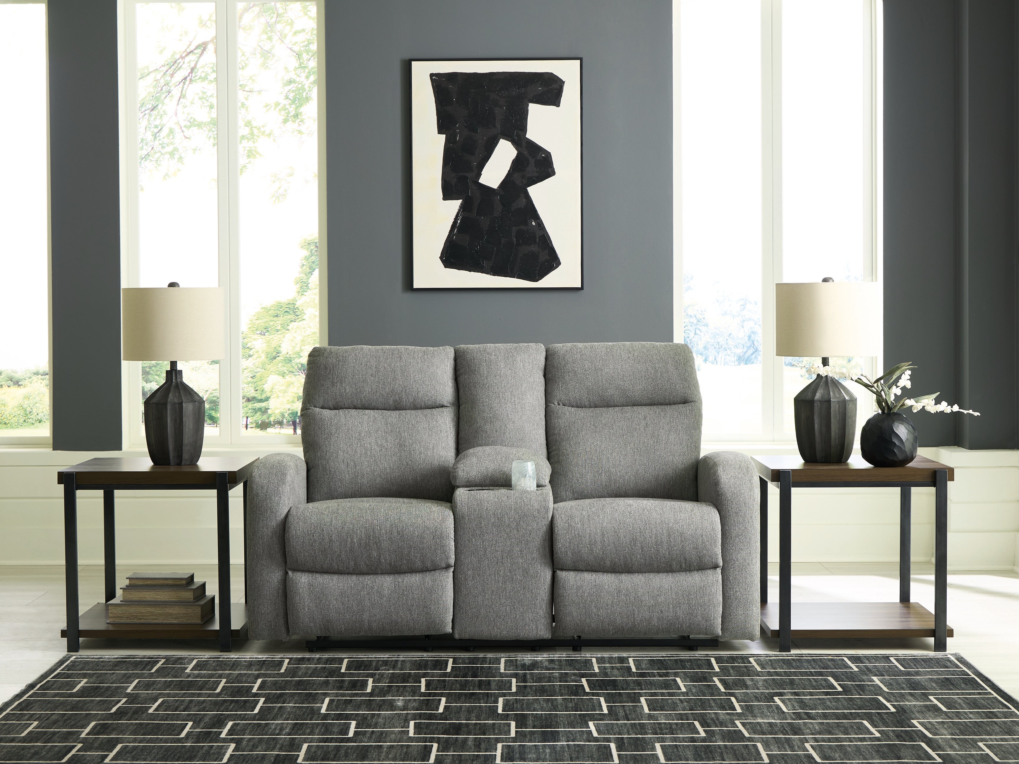 Gauntlet Reclining Loveseat with Console