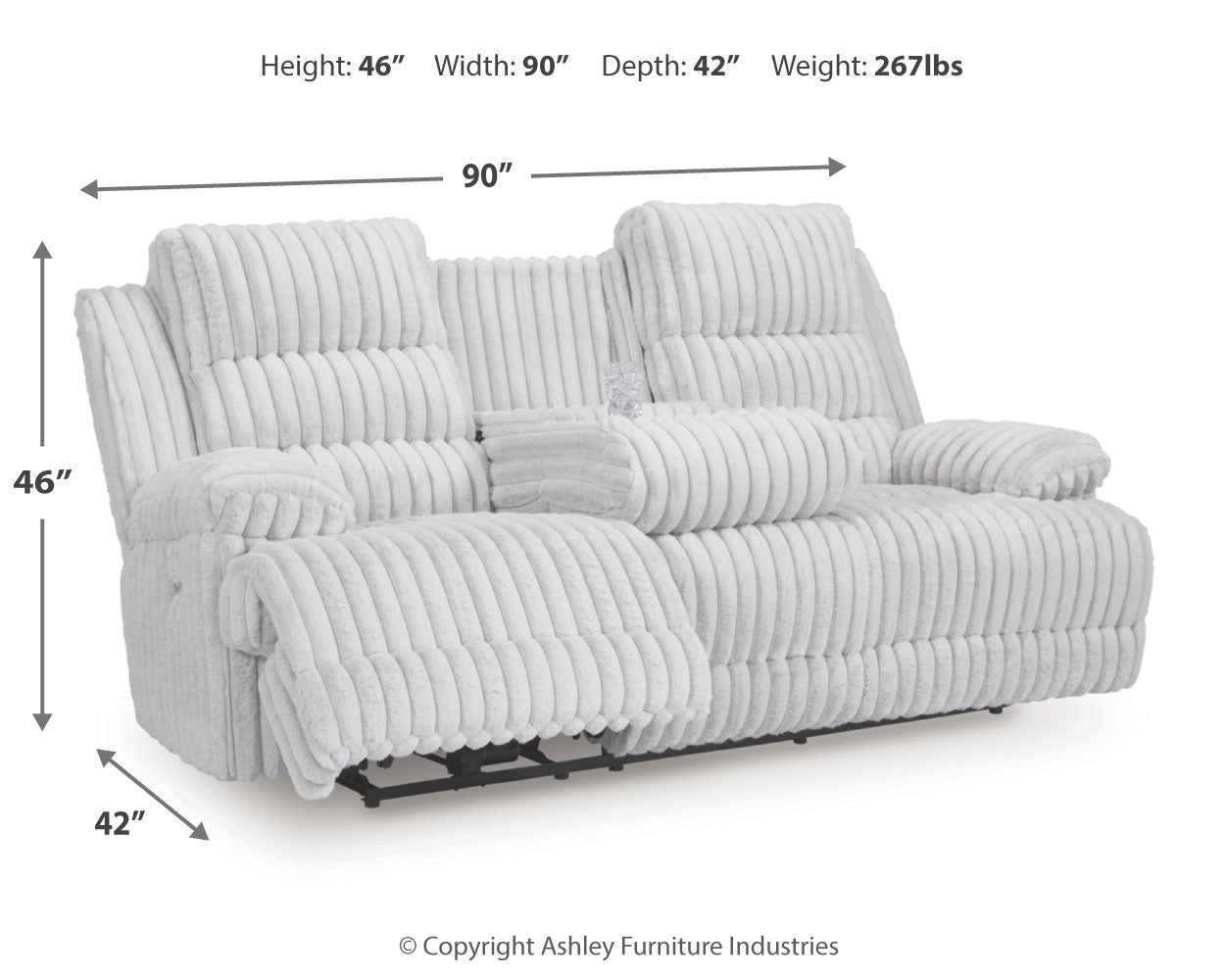 Rhines Falls Power Reclining Sofa with Drop Down Table