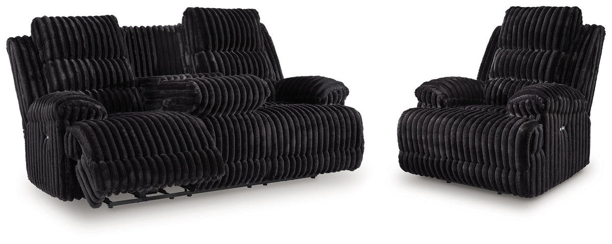 J&M Furniture - Ashley Furniture - Rhines Falls Power Reclining Sofa and Power Recliner - Power Reclining Sofa and Power Recliner - PC42805U2