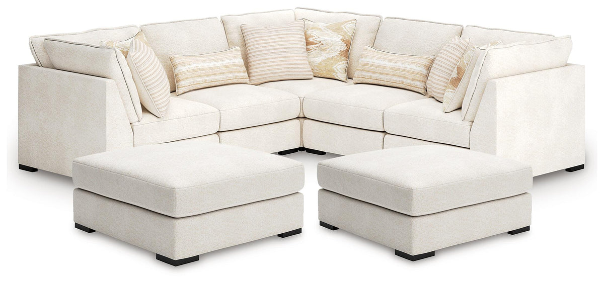J&M Furniture - Ashley Furniture - Donelson Creek 5-Piece Sectional and 2 Oversized Ottomans - 5-Piece Sectional and 2 Oversized Ottomans - 48002U4
