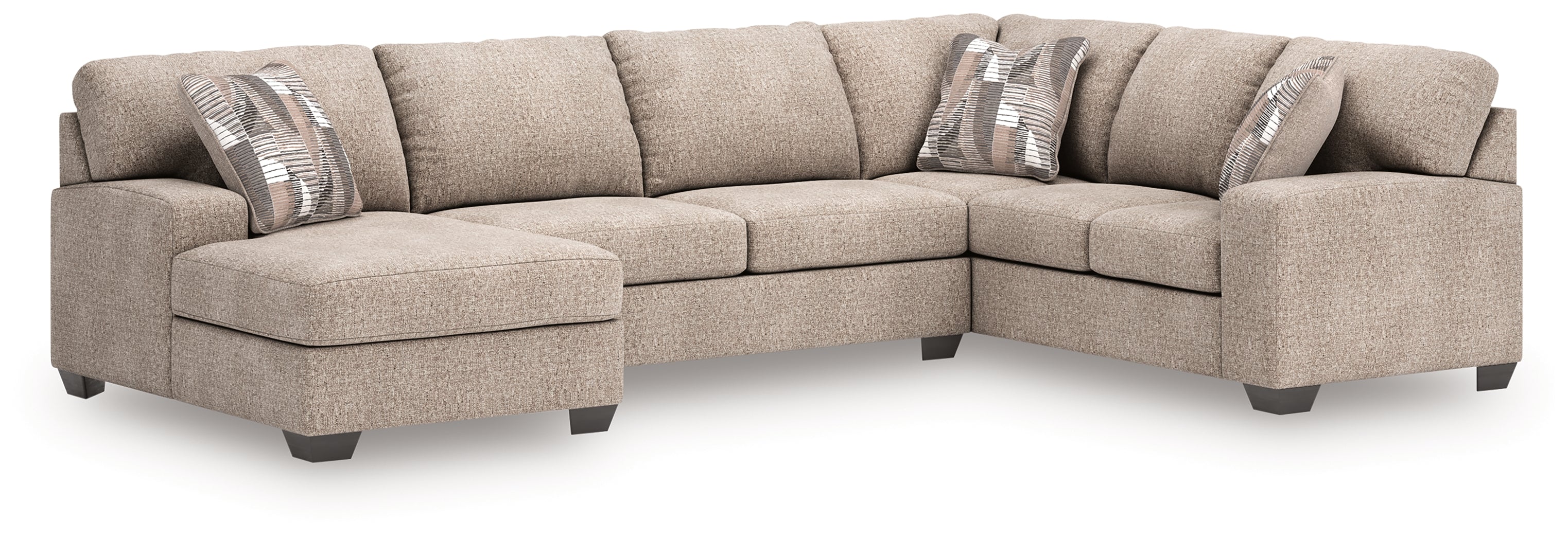 J&M Furniture - Ashley Furniture - Newellen 3-Piece Sectional with Chaise - RAF 3-Piece Sectional with Chaise / Greystone - 48405S1