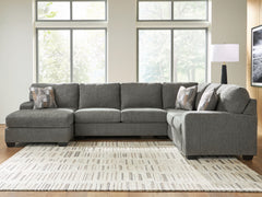 J&M Furniture - Ashley Furniture - Revenna 3-Piece Sleeper Sectional with Chaise - RAF 3-Piece Sleeper Sectional with Chaise / Greystone - PC48405S5