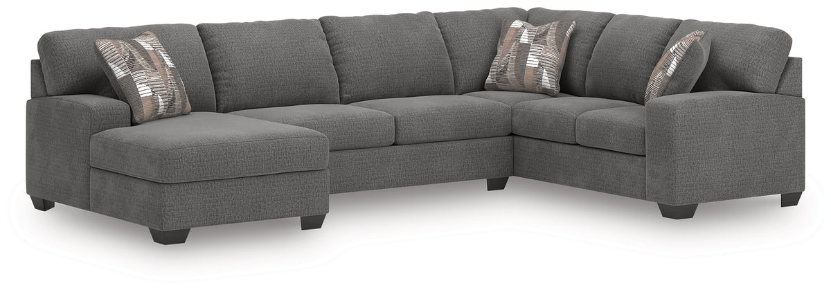 J&M Furniture - Ashley Furniture - Newellen 3-Piece Sleeper Sectional with Chaise - LAF 3-Piece Sleeper Sectional with Chaise / Greystone - 48405S6