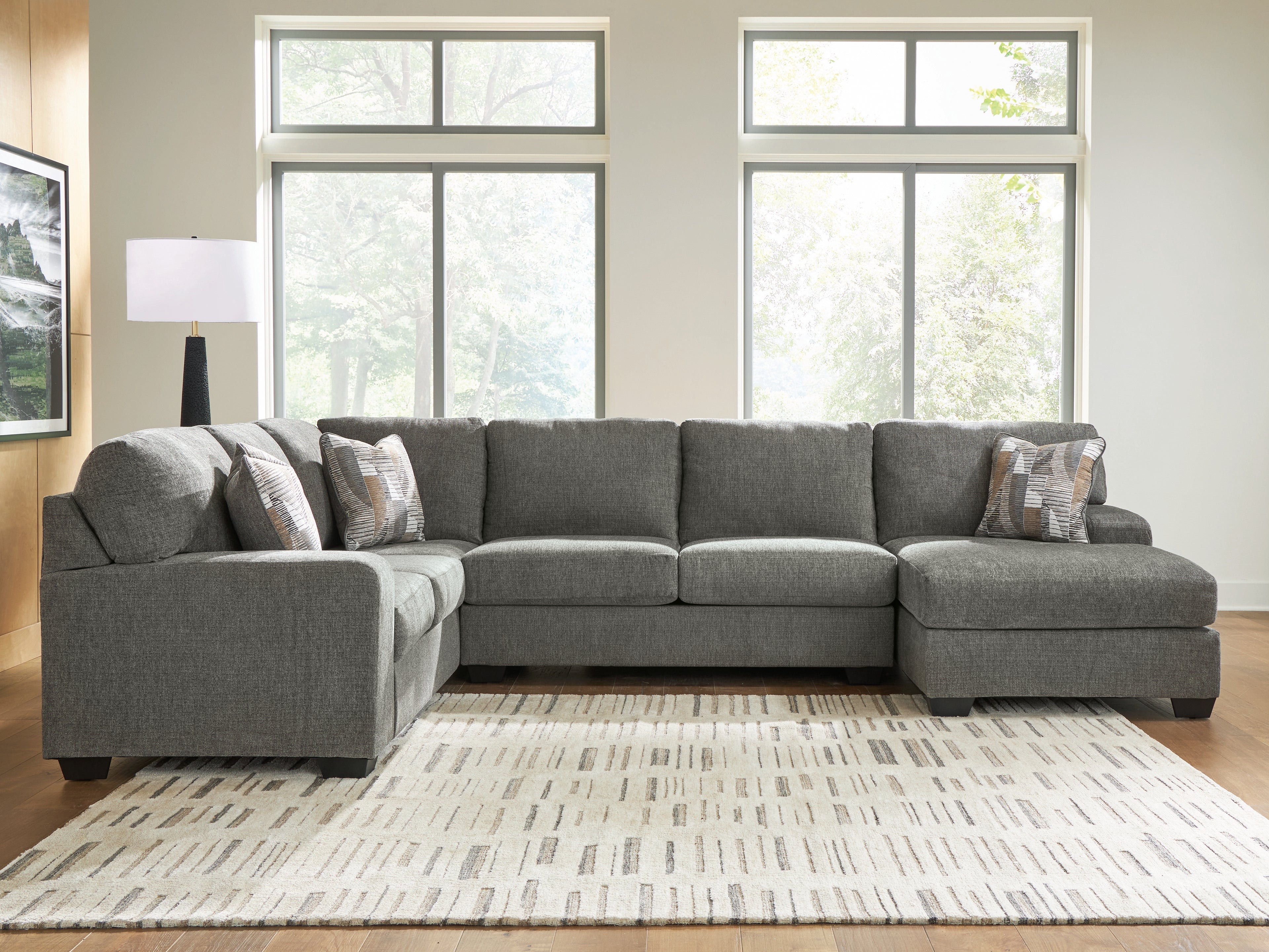 J&M Furniture - Ashley Furniture - Revenna 3-Piece Sleeper Sectional with Chaise - LAF 3-Piece Sleeper Sectional with Chaise / Greystone - PC48405S6