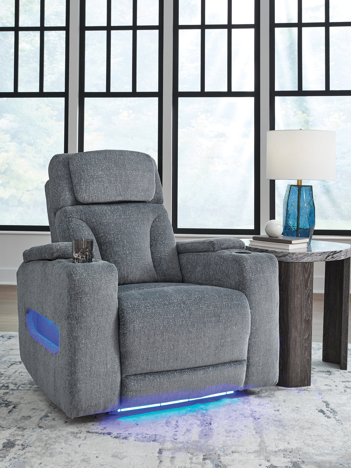 J&M Furniture - Ashley Furniture - Studio Cave Power Recliner - PWR Recliner/ADJ Headrest / Steel - PC4980213
