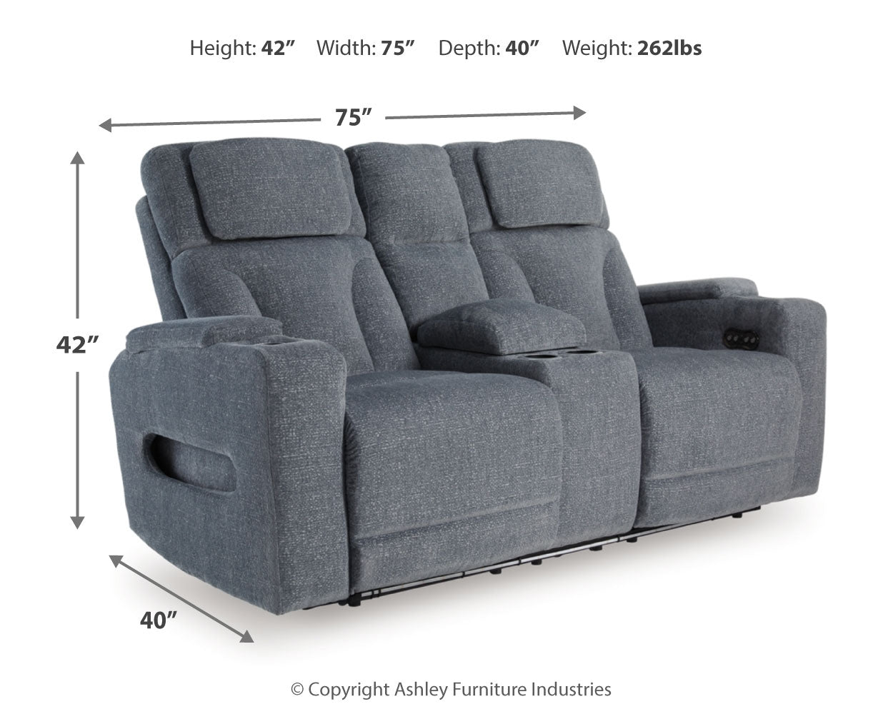 Studio Cave Power Reclining Loveseat with Console