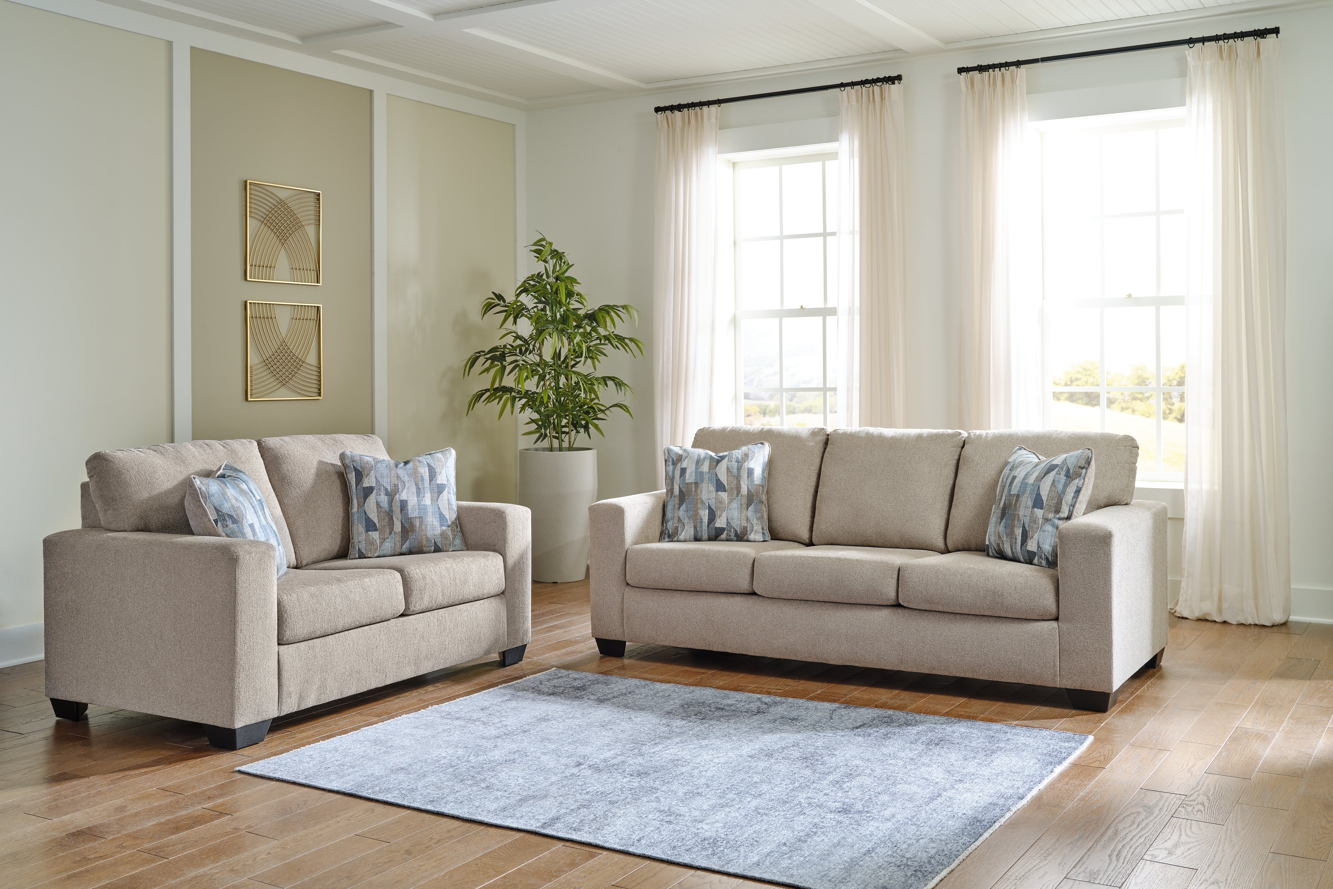 J&M Furniture - Ashley Furniture - Deltona Sofa and Loveseat - Sofa and Loveseat / Parchment - 51204U1