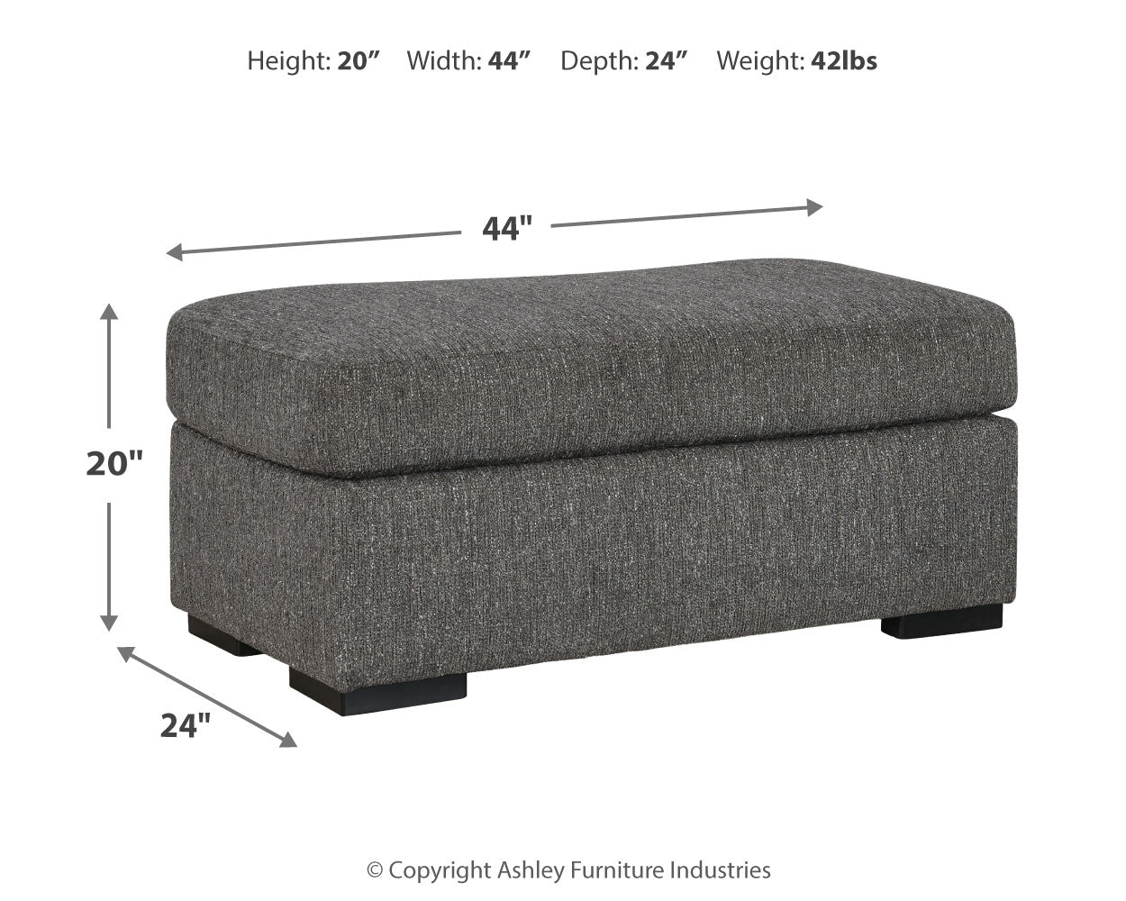 Gardiner Sofa Chaise and Ottoman