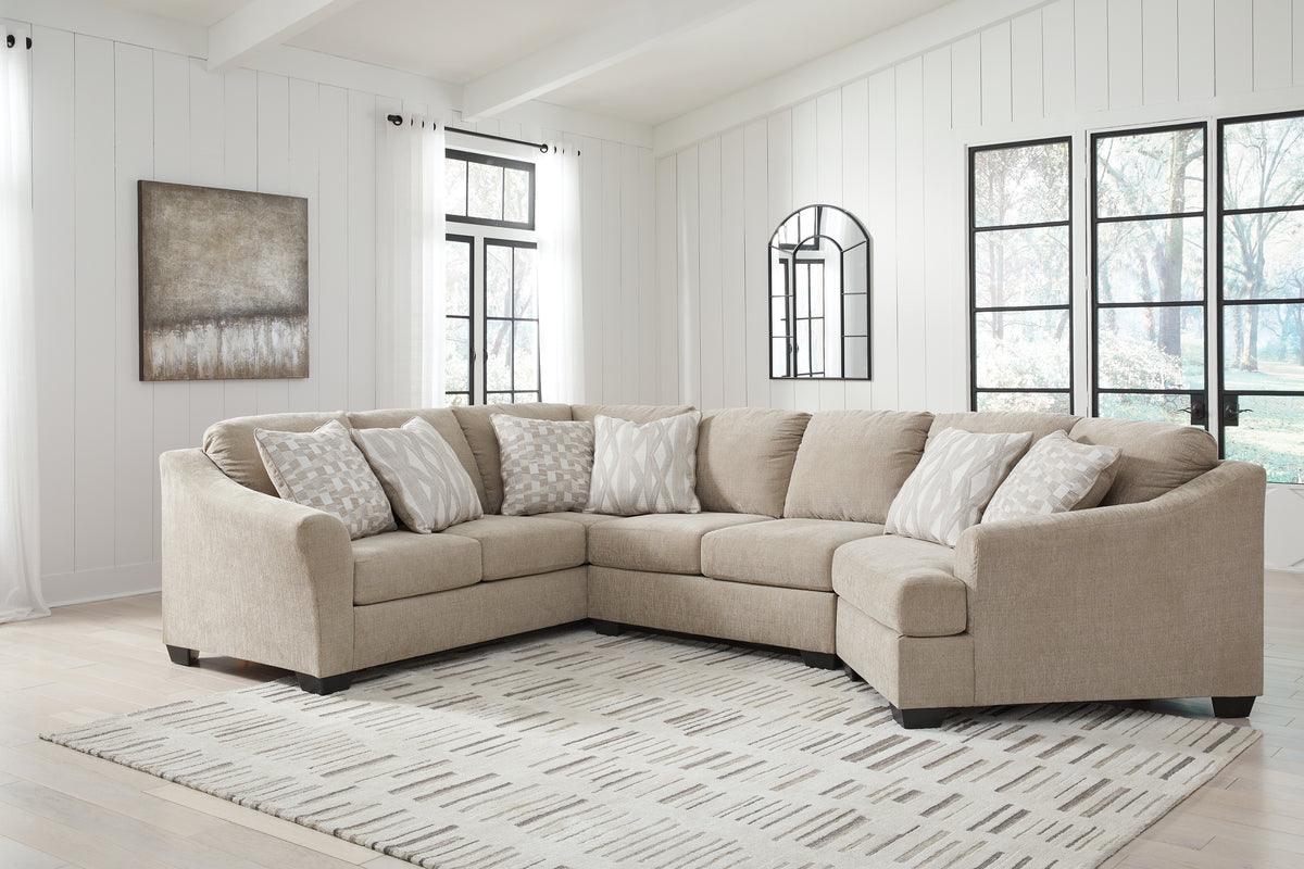 J&M Furniture - Ashley Furniture - Brogan Bay 3-Piece Sectional with Cuddler - LAF 3-Piece Sectional with Cuddler / Cork - 52705S1