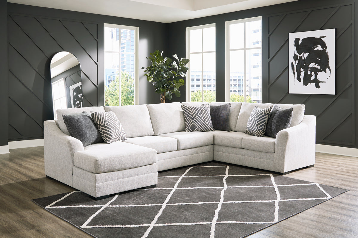 J&M Furniture - Ashley Furniture - Koralynn 3-Piece Sectional with Chaise - RAF 3-Piece Sectional with Chaise / Stone - 54102S1
