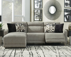 J&M Furniture - Ashley Furniture - Colleyville 3-Piece Power Reclining Sectional with Chaise - 3-Piece Power Reclining Sectional with Chaise / Stone - 54405S4