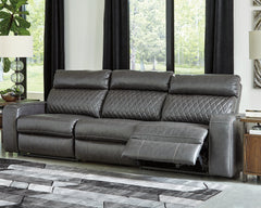 J&M Furniture - Ashley Furniture - Samperstone 3-Piece Power Reclining Sectional Sofa - 3-Piece Power Reclining Sectional Sofa / Gray - 55203S4