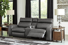J&M Furniture - Ashley Furniture - Samperstone 3-Piece Power Reclining Sectional Loveseat - 3-Piece Power Reclining Sectional Loveseat / Gray - 55203S3