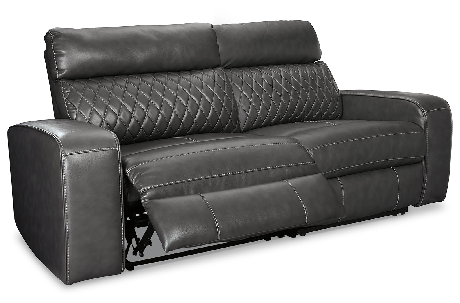 J&M Furniture - Ashley Furniture - Samperstone 2-Piece Power Reclining Sectional Loveseat - 2-Piece Power Reclining Sectional Loveseat / Gray - 55203S5