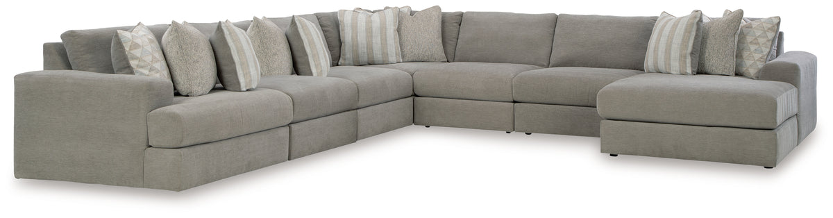 J&M Furniture - Ashley Furniture - Avaliyah 7-Piece Sectional with Chaise - RAF 7-Piece Sectional with Chaise / Ash - 58103S10