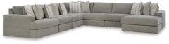 J&M Furniture - Ashley Furniture - Avaliyah 7-Piece Sectional with Chaise - RAF 7-Piece Sectional with Chaise / Ash - 58103S10