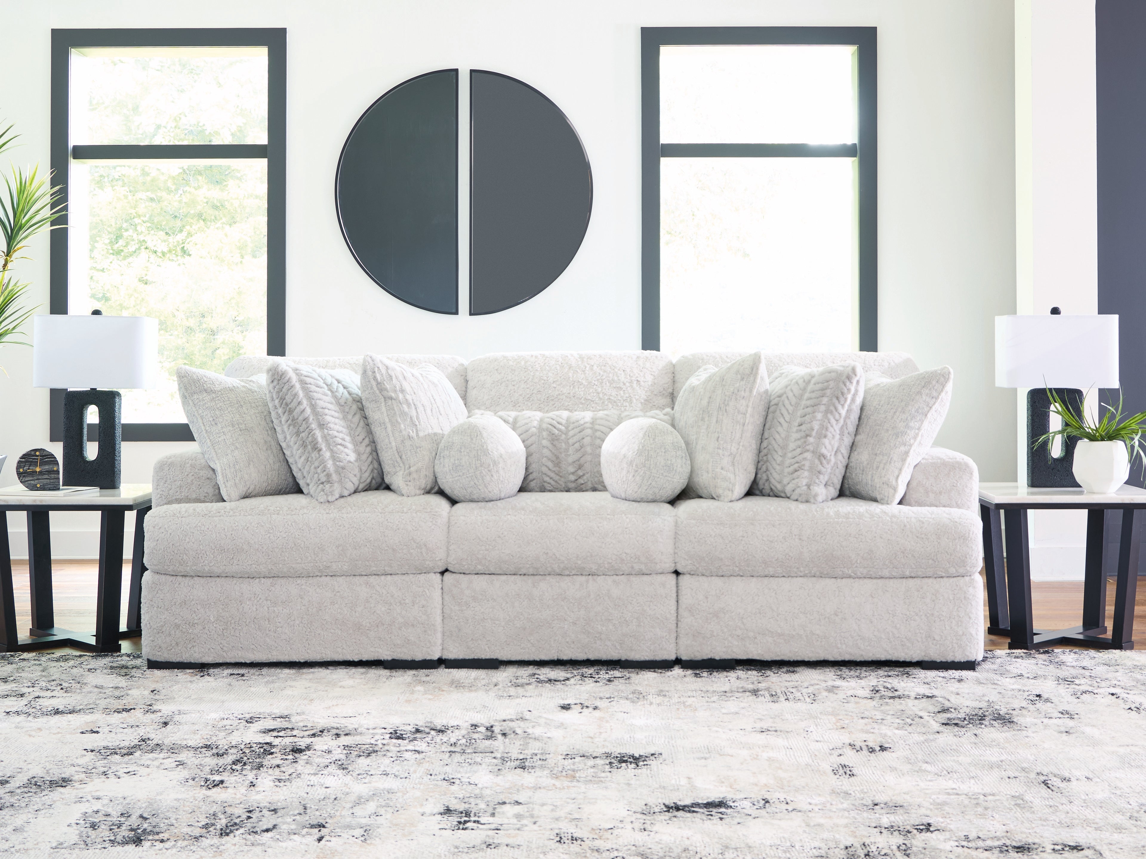 J&M Furniture - Ashley Furniture - Cuddle Plush 3-Piece Sectional - RAF 3-Piece Sectional / Arctic - PC59106S5