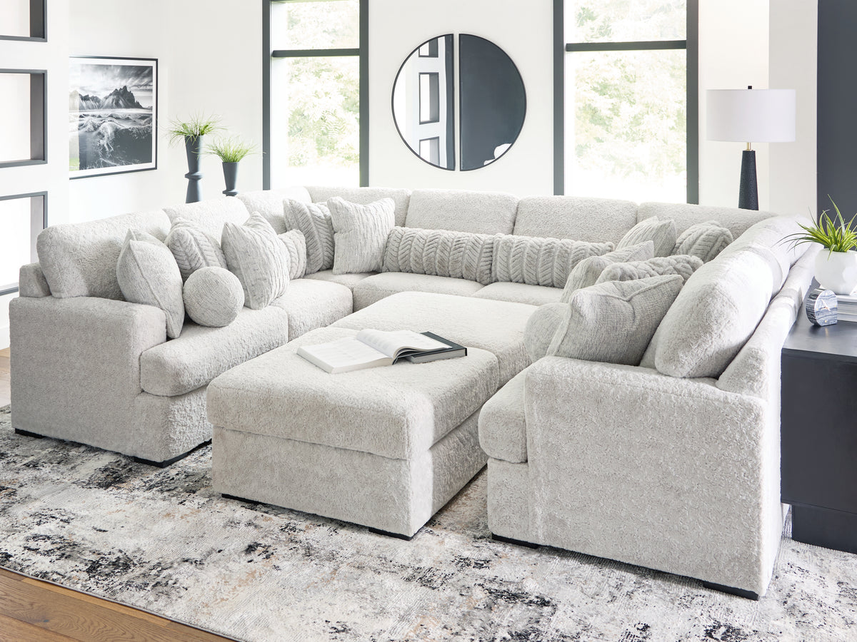 J&M Furniture - Ashley Furniture - Cuddle Plush 10-Piece Sectional - RAF 10-Piece Sectional / Arctic - PC59106S10