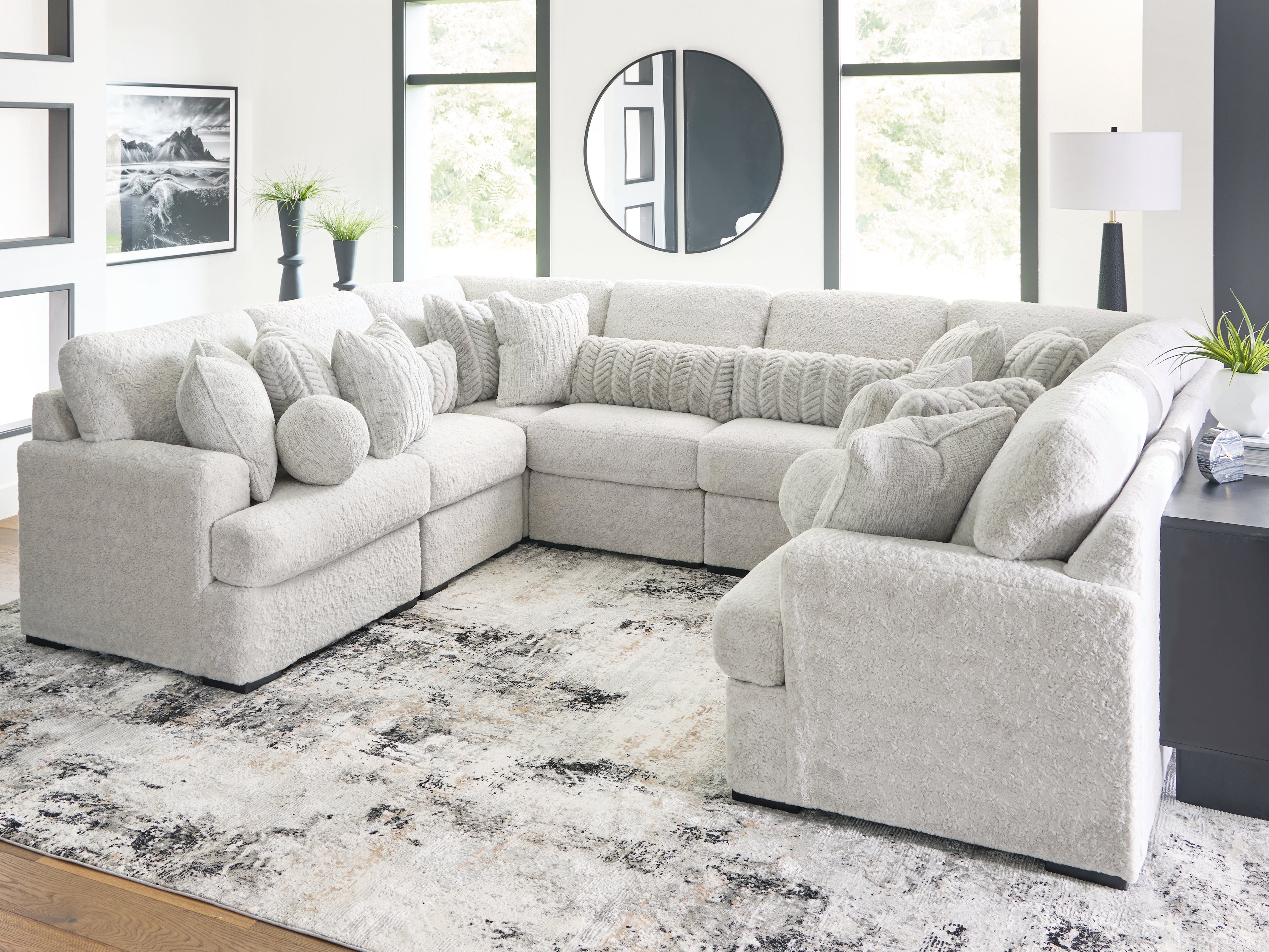 J&M Furniture - Ashley Furniture - Cuddle Plush 8-Piece Sectional - RAF 8-Piece Sectional / Arctic - PC59106S6