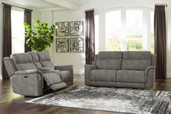 J&M Furniture - Ashley Furniture - Next-Gen DuraPella Power Reclining Sofa and Loveseat - Power Reclining Sofa and Loveseat / Sand - 59302U1