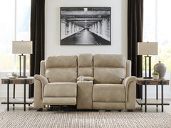 J&M Furniture - Ashley Furniture - Next-Gen DuraPella Power Reclining Loveseat with Console - PWR REC Loveseat/CON/ADJ HDRST / Slate - 5930118