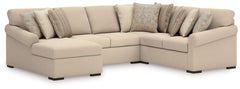 J&M Furniture - Ashley Furniture - LadyMae 4-Piece Sectional with Chaise - RAF 4-Piece Sectional with Chaise / Twill - 59404S7