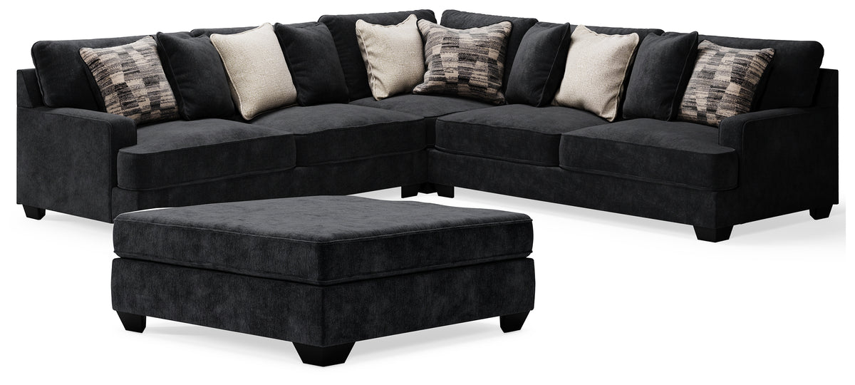 J&M Furniture - Ashley Furniture - Lavernett 3-Piece Sectional and Oversized Ottoman - 3-Piece Sectional and Oversized Ottoman - 59603U3
