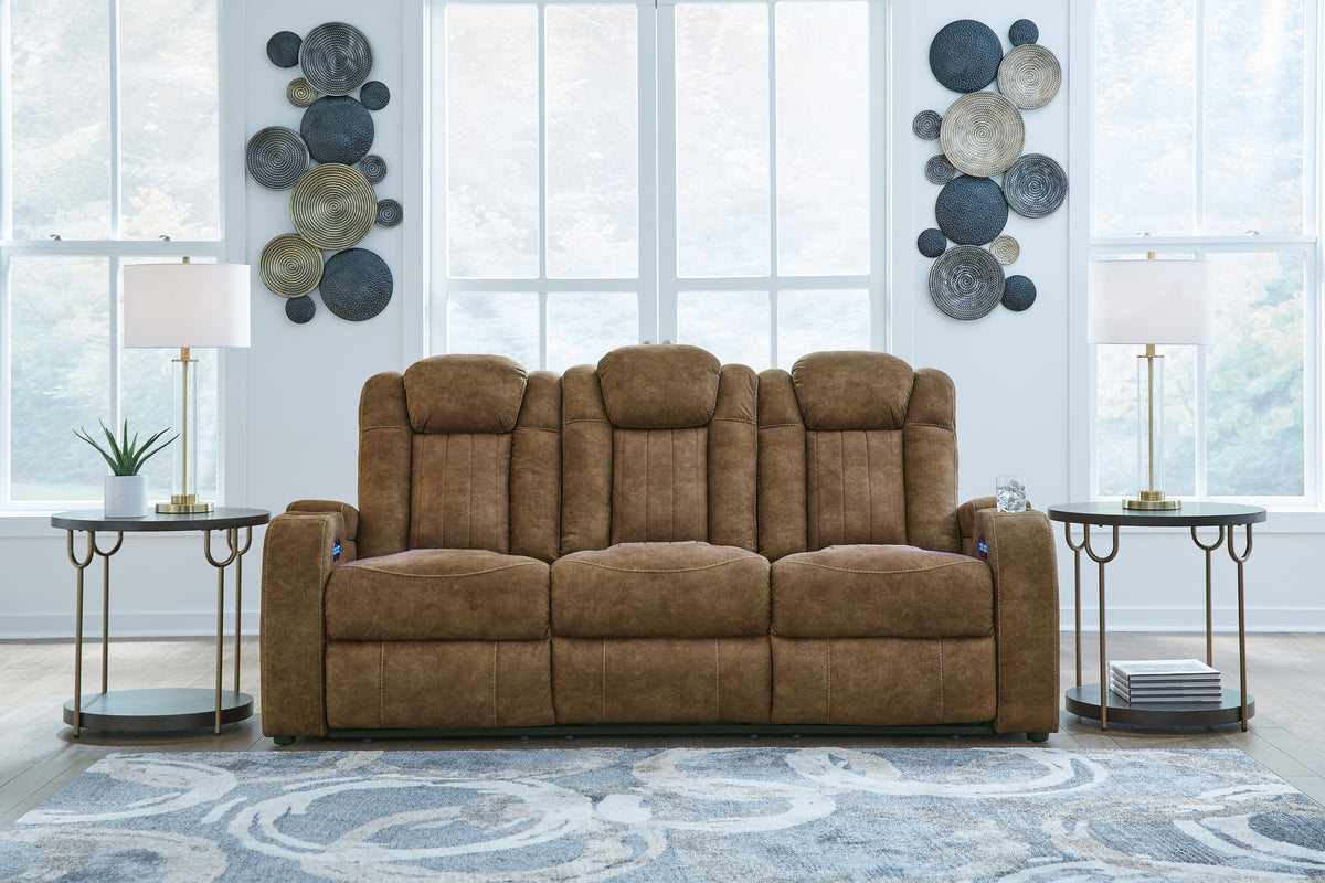 J&M Furniture - Ashley Furniture - Wolfridge Power Reclining Sofa - PWR REC Sofa with ADJ Headrest / Brindle - 6070315