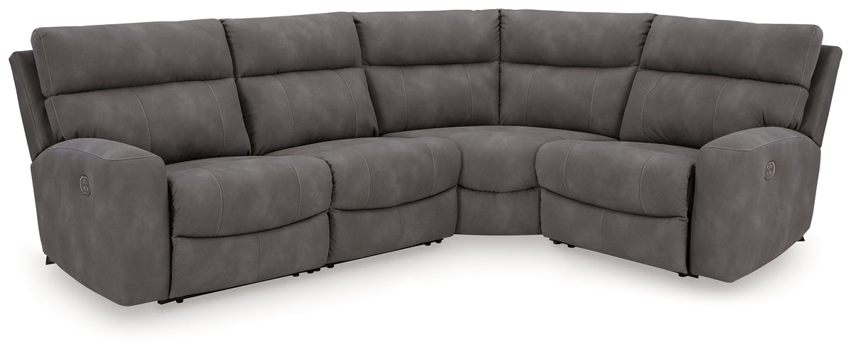 J&M Furniture - Ashley Furniture - Next-Gen DuraPella 4-Piece Power Reclining Sectional - 4-Piece Power Reclining Sectional / Slate - 61003S4