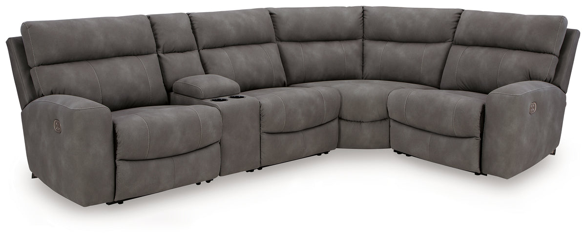 J&M Furniture - Ashley Furniture - Next-Gen DuraPella 5-Piece Power Reclining Sectional - 5-Piece Power Reclining Sectional / Slate - 61003S5