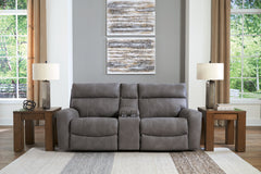 J&M Furniture - Ashley Furniture - Next-Gen DuraPella 3-Piece Power Reclining Sectional Loveseat with Console - 3-Piece Power Reclining Sectional Loveseat with Console / Sand - 61004S3