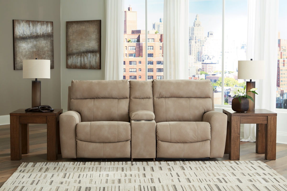 J&M Furniture - Ashley Furniture - Next-Gen DuraPella 3-Piece Power Reclining Sectional Loveseat with Console - 3-Piece Power Reclining Sectional Loveseat with Console - 61004S3