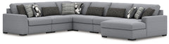 J&M Furniture - Ashley Furniture - Bealton 6-Piece Sectional with Chaise - RAF 6-Piece Sectional with Chaise / Salt and Pepper - 61305S12