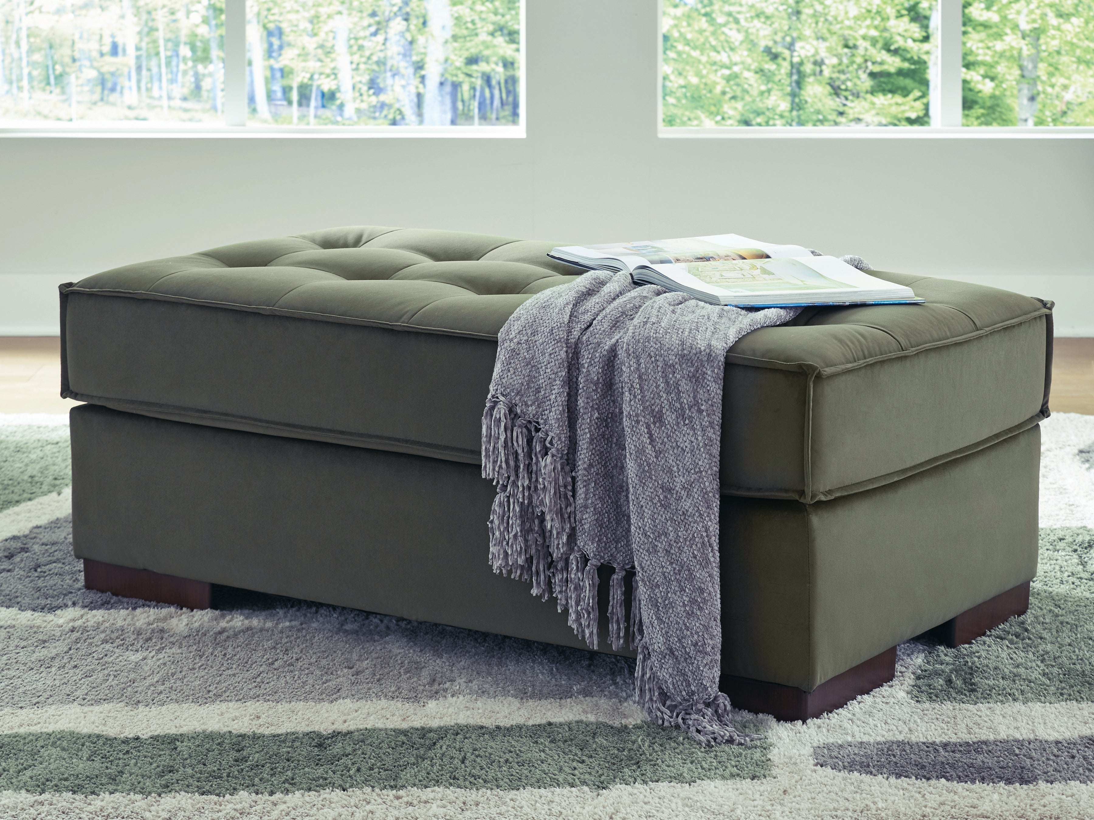 J&M Furniture - Ashley Furniture - Caspian-Town Oversized Accent Ottoman - Oversized Accent Ottoman / Olive - PC6170208