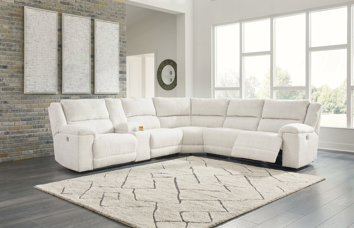J&M Furniture - Ashley Furniture - Keensburg 3-Piece Power Reclining Sectional - 3-Piece Power Reclining Sectional / Linen - 61807S1