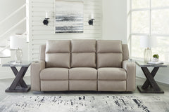 J&M Furniture - Ashley Furniture - Lavenhorne Reclining Sofa with Drop Down Table - REC Sofa w/Drop Down Table / Pebble - 6330789
