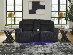 J&M Furniture - Ashley Furniture - Forest Lake Power Reclining Loveseat with Console - PWR REC Loveseat/CON/ADJ HDRST / Alloy - PC6420318
