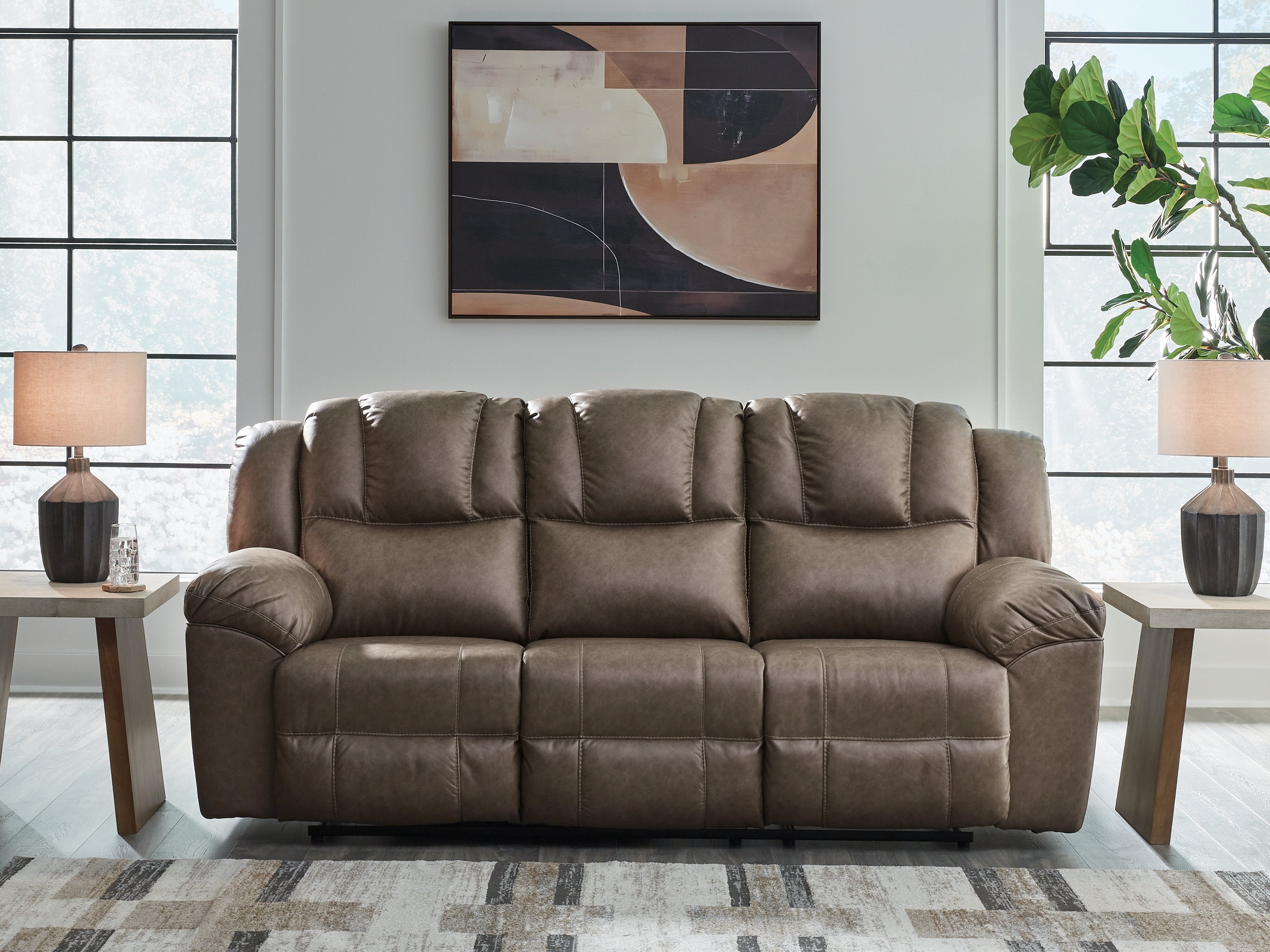 J&M Furniture - Ashley Furniture - Lowilla Reclining Sofa - Reclining Sofa / Driftwood - PC6450688