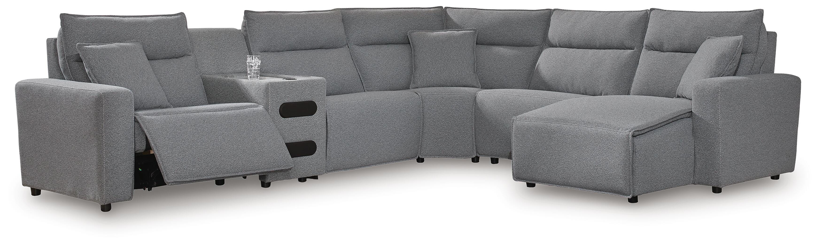 J&M Furniture - Ashley Furniture - Modmax II 6-Piece Reclining Sectional with Chaise and Audio Console - 6-Piece Reclining Sectional with Chaise and Audio Console - 65906S28