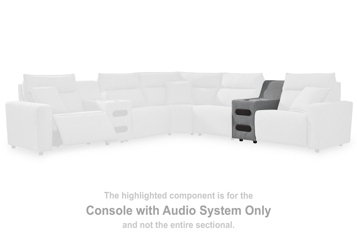 J&M Furniture - Ashley Furniture - ModMax II Console with Audio System - Console with Audio System / Salt and Pepper - 6590660