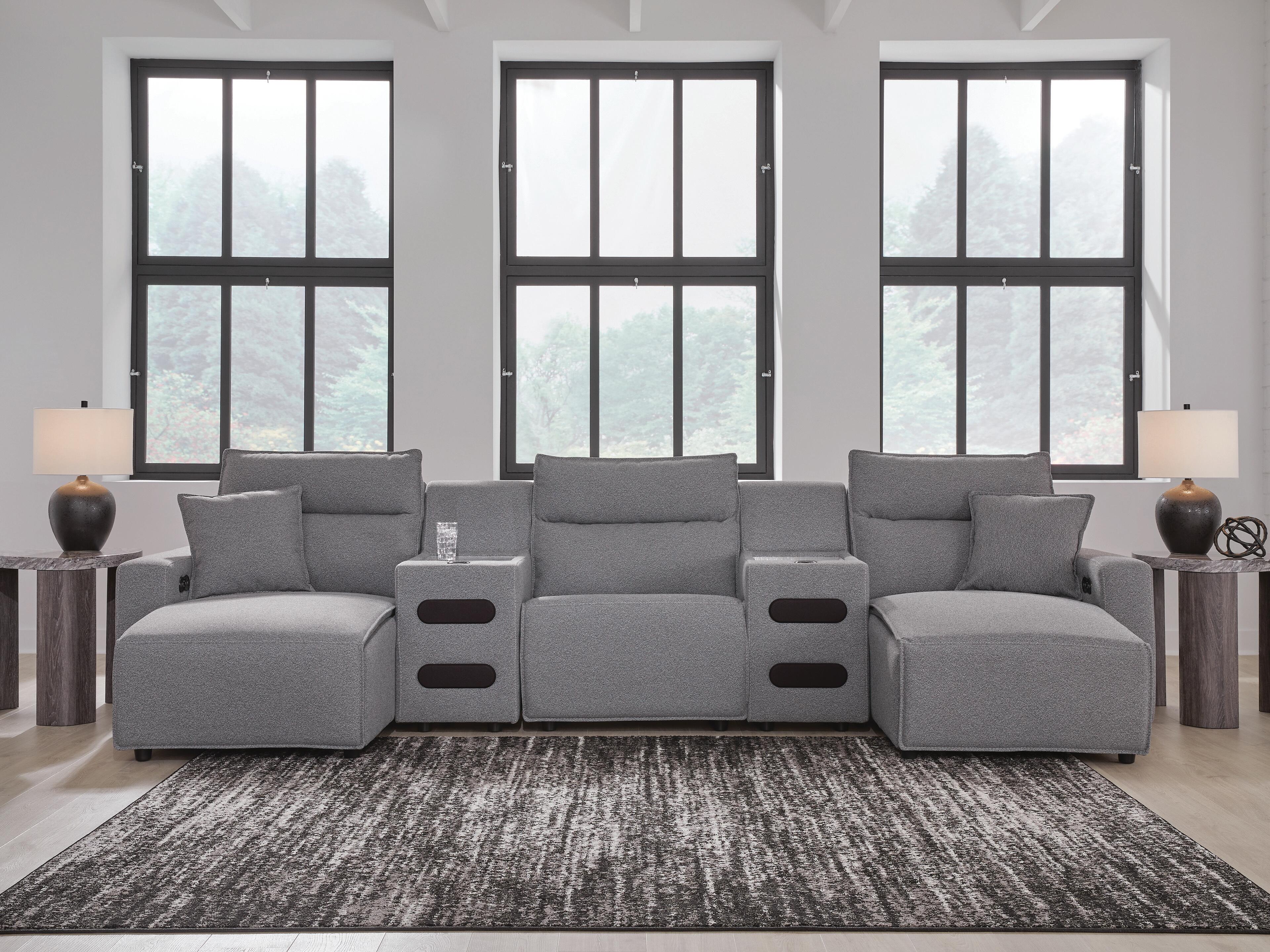 J&M Furniture - Ashley Furniture - Modmax II 5-Piece Power Reclining Sectional with Chaise and Audio Consoles - 5-Piece Power Reclining Sectional with Chaise and Audio Consoles - 65906S15