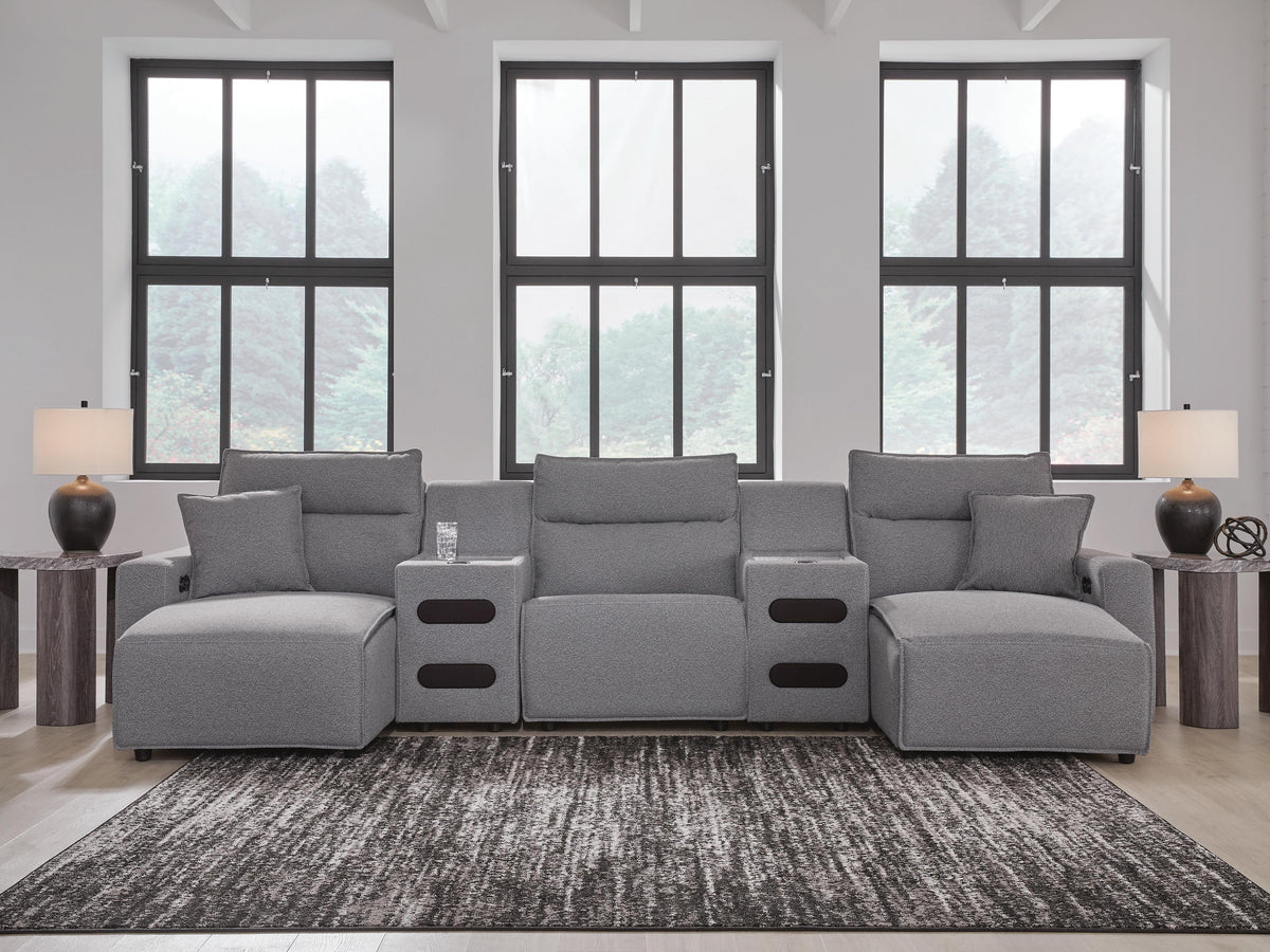 J&M Furniture - Ashley Furniture - Modmax II 5-Piece Power Reclining Sectional with Chaise and Audio Consoles - 5-Piece Power Reclining Sectional with Chaise and Audio Consoles - 65906S15