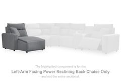 J&M Furniture - Ashley Furniture - ModMax II Left-Arm Facing Power Reclining Back Chaise - LAF Press Back Power Chaise / Salt and Pepper - 6590679