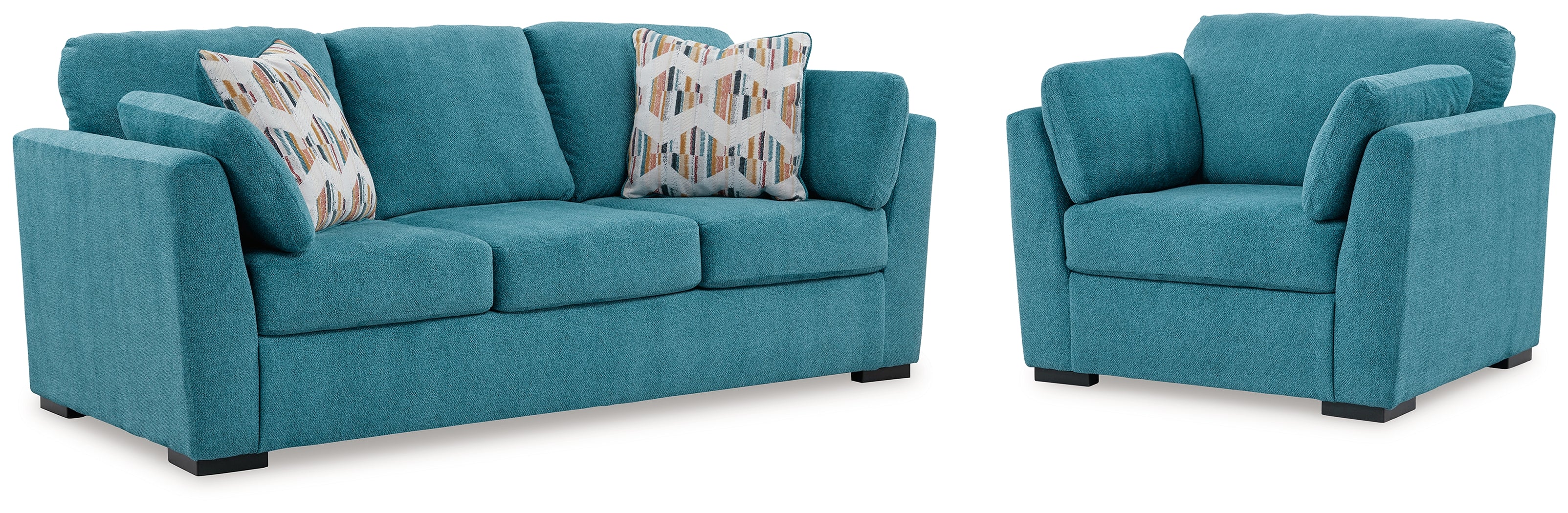 J&M Furniture - Ashley Furniture - Keerwick Sofa and Oversized Chair - Sofa and Oversized Chair / Teal - 67507U5