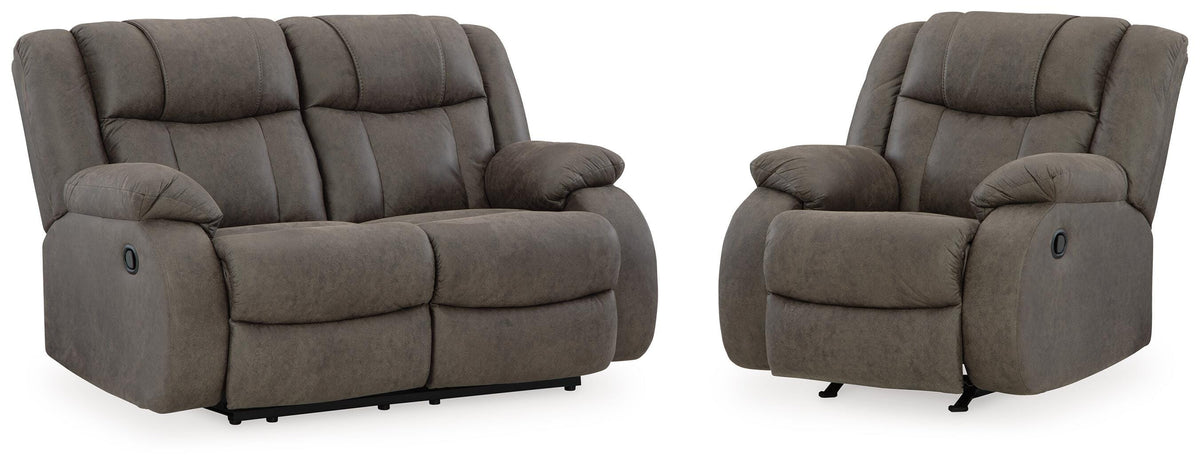 J&M Furniture - Ashley Furniture - First Base Reclining Loveseat and Recliner - Reclining Loveseat and Recliner - 68804U4