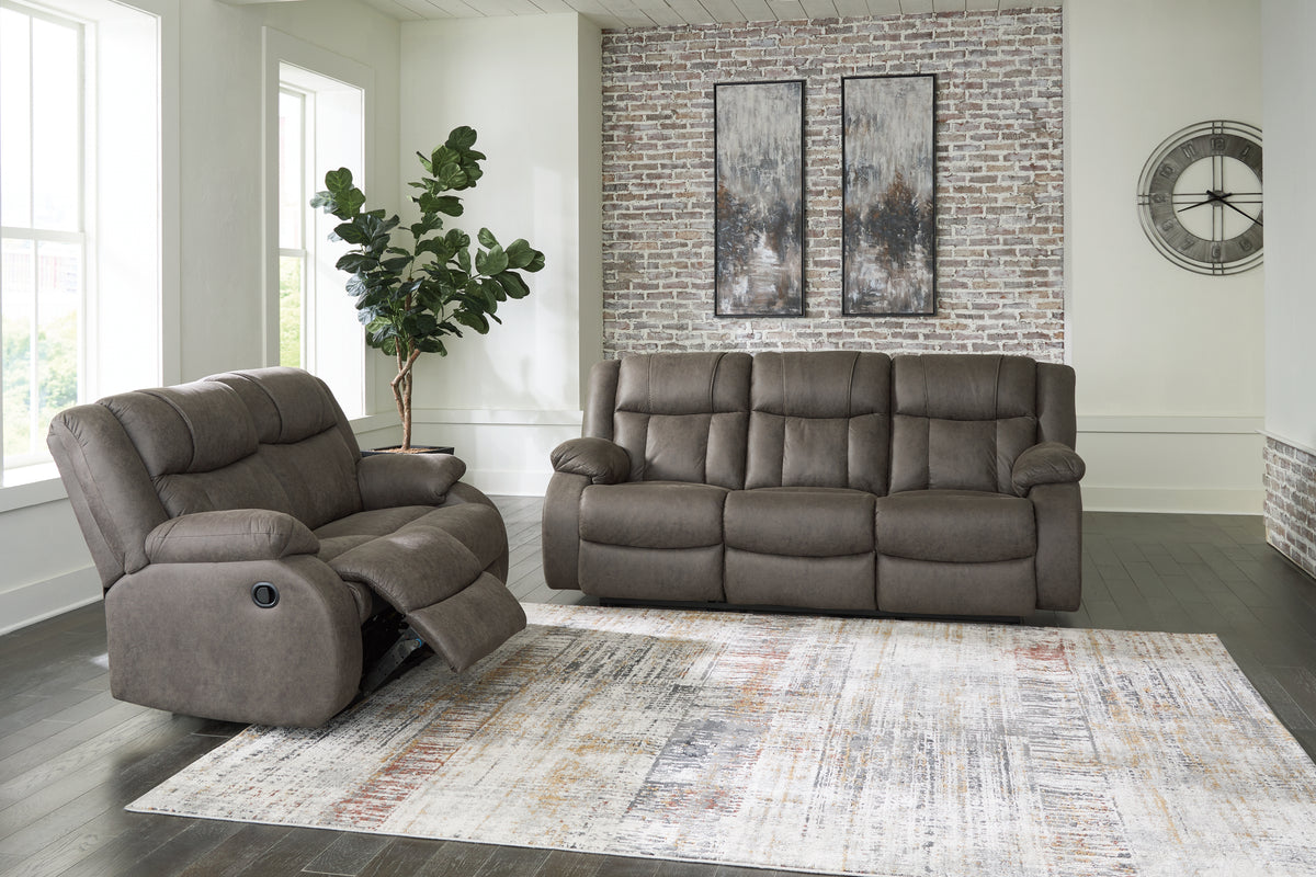 J&M Furniture - Ashley Furniture - First Base Reclining Sofa and Loveseat - Reclining Sofa and Loveseat - 68804U1